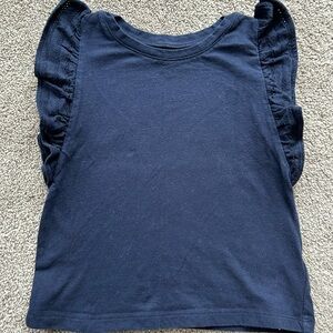 GAP Blue Short Sleeve Tee with Ruffle Details